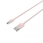 1m Rose Gold Micro USB Braided Cable 8KT8600USBMETRG