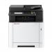 This photo shows a Kyocera Colour Laser Printer, specifically the ECOSYS MA2600cfx model. It has a maximum DPI of 1200 x 1200 and is designed for printing on A4 paper. It is a multifunction printer and its model number is 8KY110C0F3NL0.