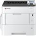 This photo shows a sleek and modern Kyocera ECOSYS PA6000x laser printer. The printer features a high resolution of 1200 x 1200 DPI, producing clear and crisp A4 monochrome prints. Its compact size and design make it a great option for smaller office spaces.