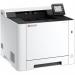 This photograph features the Kyocera Colour Laser Printer Kyocera ECOSYS PA2101cwx. The printer has a sleek and modern design, with a bold black and white color scheme. The 1200 x 1200 DPI resolution ensures high quality, vibrant prints in A4 size.