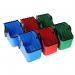 LocknCharge LNC10019 5 Slot 13 Inch Large Plastic Device Basket Set of 6 2 x Green 2 x Blue 2 x Red 8LNC10019