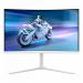 This picture shows a stunning Philips Evnia 5000 curved gaming monitor with a 32 inch display and a resolution of 2560 x 1440 pixels. It features a Fast VA panel, HDMI and DisplayPort connectivity, and Philips signature Ambiglow technology for an immersive visual experience.