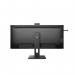 The picture shows a sleek and modern Philips monitor from the 5000 series. The monitor has a 40 inch display with an impressive resolution of 3440 x 1440 pixels. The screen uses a dual quad HD IPS panel, providing vivid and accurate colors. Along with HDMI and DisplayPort ports, the monitor also features a USB-C docking port, making it a versatile choice for connectivity. Additionally, built-in webcam adds convenience for video conferencing and online meetings.