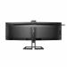 The photo showcases a sleek and modern design of a Philips 6000 Series monitor. The 44.5 inch screen features a stunning UltraWide Dual Quad HD resolution of 5120 x 1440 pixels. The VA panel offers vibrant and accurate colors, enhancing the viewing experience. The monitor also includes convenient features such as HDMI, DisplayPort, and USB-C docking, providing versatility and connectivity options. The integrated webcam at the top of the monitor adds convenience for video conferencing and online meetings. Overall, the photo captures the impressive design and functionality of the Philips 6000 Series monitor.