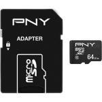 PNY 64GB Performance Class 10 MicroSDXC Memory Card and Adapter 8PNPSDU64G10PPLGE