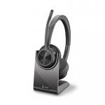 Poly Voyager 4320 UC Wired USB C and Wireless Bluetooth Binaural Headset with Charging Stand 8PO21847902