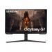 The Samsung Odyssey G7 monitor features a sleek design with a 32 inch screen and a 4K Ultra HD IPS panel. The monitor is equipped with both HDMI and DisplayPort inputs for versatile connectivity options. The stunning display produces vibrant colors and crisp images with a resolution of 3840 x 2160 pixels. A must-have for any entertainment or professional setup.