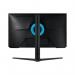 The photo shows multiple Samsung Odyssey G7 monitors lined up side by side. Each monitor is 32 inches in size and features a sleek, modern design. The screens are displaying high-quality images and videos in stunning 4K Ultra HD resolution, thanks to the 3840 x 2160 pixel display. The monitors utilize an IPS panel for vibrant colors and wide viewing angles. Cables are neatly tucked away behind the monitors, with only the HDMI and DisplayPort ports visible. Overall, the photo showcases the impressive technology and functionality of the Samsung Odyssey G7 monitors.