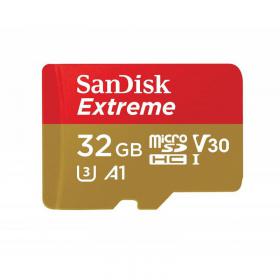 Sandisk Extreme microSDHC 32GB Memory Card and Adapter 8SASDSQXAF032GGN6MA