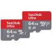 SanDisk Ultra 64GB Class 10 UHS-1 U1 MicroSDXC Memory Card 2 Pack 8SD10372687