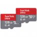 SanDisk Ultra 128GB MicroSDXC Memory Card and SD Adapter 2 Pack 8SD10372688