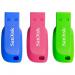 SanDisk 16GB USB 2.0 Cruzer Blade Flash Drives 3 Pack Blue Green and Pink 