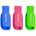 SanDisk 16GB USB 2.0 Cruzer Blade Flash Drives 3 Pack Blue Green and Pink 8SDCZ50C016GB46T