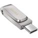 SanDisk Ultra Dual Drive Luxe 256GB USB A USB C Stainless Steel Flash Drive 8SDDDC4256GG46