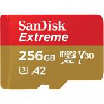 SanDisk 256GB Extreme Class 3 MicroSD Memory Card and Adapter 8SDSQXAV256GGN6