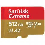 SanDisk 512GB Extreme Class 10 Memory Card and Adapter 8SDSQXAV512GGN6