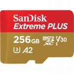 SanDisk 256GB Extreme Plus MicroSDXC CL10 UHSI Memory Card 8SDSQXBZ256GGACMA