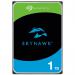 The image shows a sleek and modern Seagate hard drive, with a capacity of 1TB and a 3.5 inch form factor. It features a SATA 6Gbs interface and a large 256MB cache for efficient data storage. The brand name, SkyHawk, is prominently displayed on the drive, indicating its high quality and reliability.