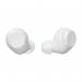 In this picture, a pair of white Sony WF-C710N truly wireless headphones is shown, isolated on a black background. The earbuds have a sleek and compact design, with the signature Sony logo on the sides. Both earbuds are sitting in their charging case, and the lid is open to reveal the earbuds shiny surface. The noise-cancelling feature can be seen indicated on the earbuds, and a small LED light is also visible. The overall look is modern and high-quality, embodying the brands reputation for premium headphones.