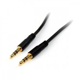 StarTech 1ft Slim 3.5mm Stereo Audio Black Cable 8ST10012054