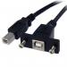 StarTech 3ft Panel Mount USB-B Female to USB-B Male Adapter Cable 8ST10025075