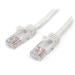 StarTech.com 1m White Snagless Cat5e Patch Cable 8ST45PAT1MWH