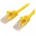 StarTech 0.5m Yellow Snagless Cat5e Patch Cable 8ST45PAT50CMYL