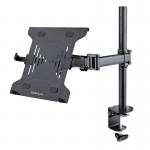 StarTech Monitor and Laptop Desk Mount for Displays Up to 34 Inches - Articulating VESA Laptop Tray Arm - Clamp Grommet Mount 8STALAPTOPDESKM