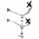 StarTech Up to 27in Quad Monitor Mount Silver 8STARMQUADPS