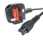 StarTech 2m Laptop Power Cord 3 Pin UK to C5 Cloveleaf 8STPXTNB3SUK2M