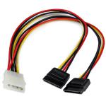 StarTech 12in LP4 to 2x SATA Power Y Cable 8STPYO2LP4SATA