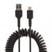 StarTech 1m USB A to USB C Coiled Heavy Duty Fast Charge Sync Cable 