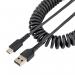 StarTech 1m USB A to USB C Coiled Heavy Duty Fast Charge Sync Cable 8STR2ACC1MUSB