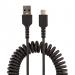 StarTech.com 1m USB A to USB C Coiled Heavy Duty Fast Charge Sync Cable 8STR2ACC1MUSB