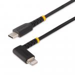 StarTech.com 2m USB C to Lightning Angled Black Cable 8STRUSB2CLTMM2MR
