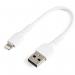 StarTech 15cm Durable USB A to Lightning Apple MFI Certified Cable White 8STRUSBLTMM15CMW