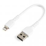 StarTech.com 15cm Durable USB A to Lightning Apple MFI Certified Cable White 8STRUSBLTMM15CMW