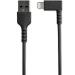 StarTech.com 1m Black Angled Lightning To USB Cable 8STRUSBLTMM1MBR