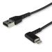 StarTech.com 1m Black Angled Lightning To USB Cable 8STRUSBLTMM1MBR