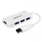 StarTech 4 Port SuperSpeed Mini USB 3.0 Hub White 8STST4300MINU3W