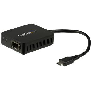 Image of StarTech.com Fibre Optic Converter USB C Open SFP 8STUS1GC30SFP