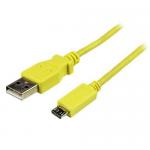 1m Yellow USB to Slim Micro USB Cable 8STUSBAUB1MYL