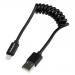 1ft Coiled Black Lightning Cable