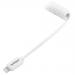 Lightning to USB cable coiled 1ft white
