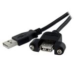 StarTech 2 ft Panel Mount USB Cable A to A 8STUSBPNLAFAM2