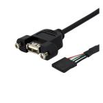 StarTech 1 ft Panel Mount USB Cable 8STUSBPNLAFHD1