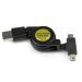 2.5 ft Retractable USB Combo Cable