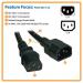 3ft AC Power Cord C14 to C13 16Awg SJT