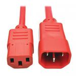 Tripp Lite PDU Power Cord C13 to C14 10A 250V 18 AWG 3ft Red 8TLP004003ARD
