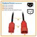 4ft Power Cable w Red Plugs C14 to C15